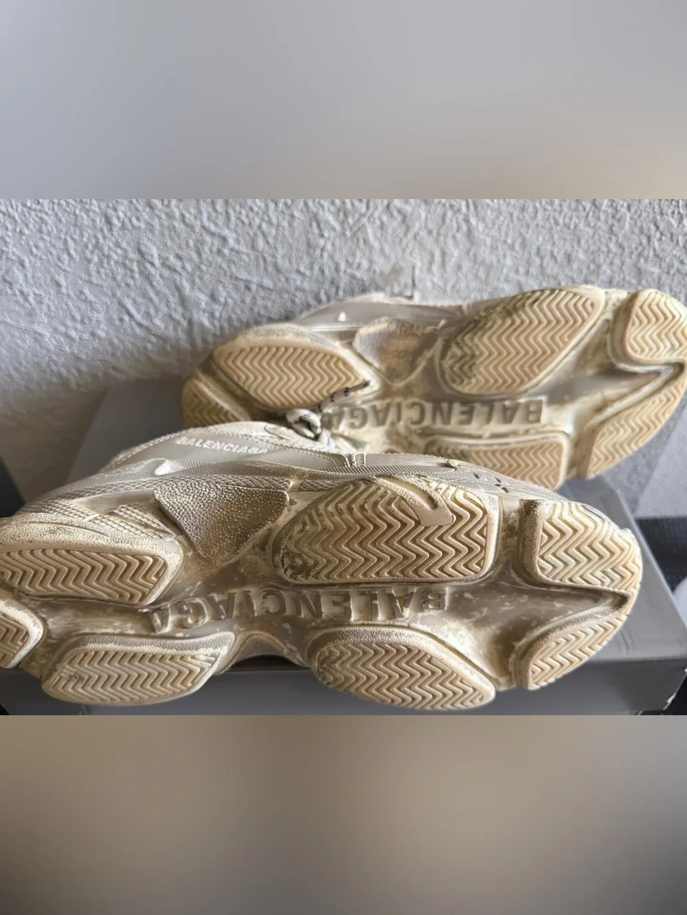 Balenciaga Women's Triple S Low Top Sneakers in Beige Cream